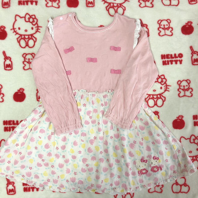 coeur a coeur(クーラクール)の❁coeur a coeur×Hello kitty❁キティちゃんワンピース キッズ/ベビー/マタニティのキッズ服女の子用(90cm~)(ワンピース)の商品写真