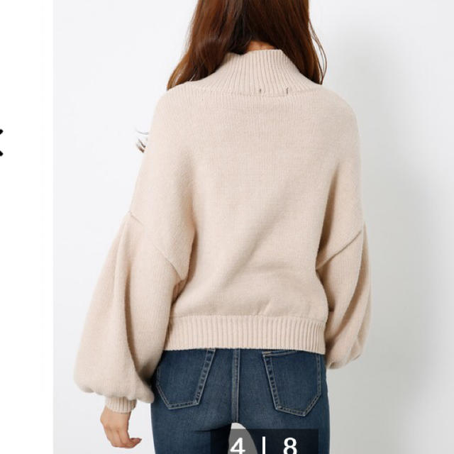 rienda(リエンダ)の★リエンダ最新作M／N Tuck Shoulder Knit TOP ベージュ★ レディースのトップス(ニット/セーター)の商品写真