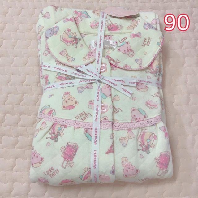 motherways(マザウェイズ)の新品  マザウェイズ  くまちゃん キルト 長袖パジャマ  90㎝  キッズ/ベビー/マタニティのキッズ服女の子用(90cm~)(パジャマ)の商品写真