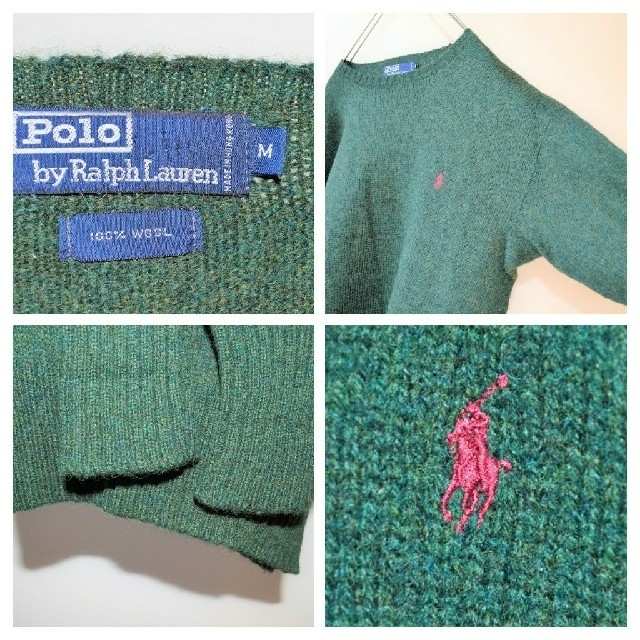 POLO RALPH LAUREN(ポロラルフローレン)のポロ ラルフローレン 厚手 ウール100％ セーター ニット  ロゴ 刺繍   メンズのトップス(ニット/セーター)の商品写真