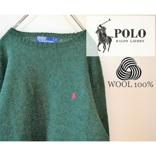 ポロラルフローレン(POLO RALPH LAUREN)のポロ ラルフローレン 厚手 ウール100％ セーター ニット  ロゴ 刺繍  (ニット/セーター)