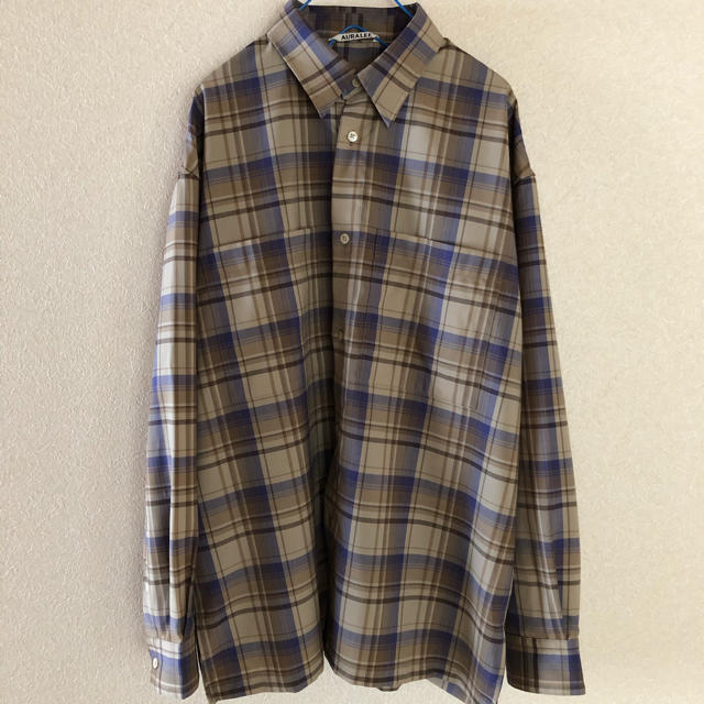 AURALEE SUPER LIGHT WOOL CHECK SHIRTS