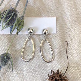 592 silver deformation hoop earrings(ピアス)
