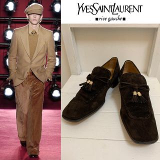 サンローラン(Saint Laurent)のYVES SAINT LAURENT 2005AW スクエア型レザーローファー(ドレス/ビジネス)