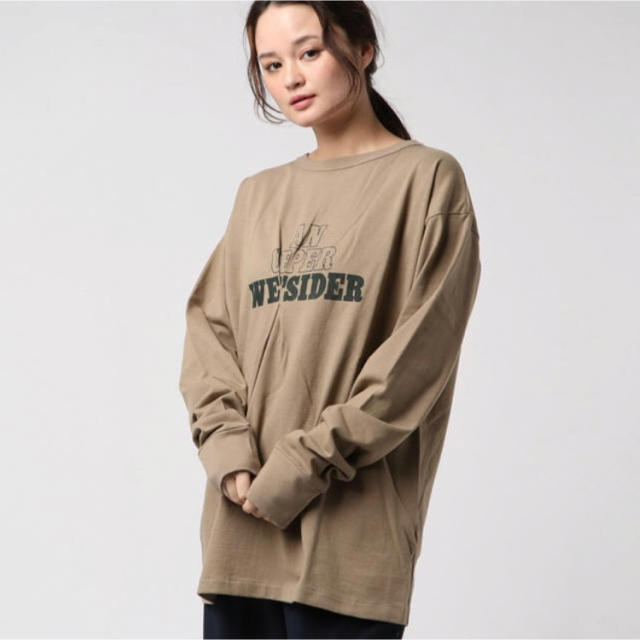 BEAUTY&YOUTH UNITED ARROWS(ビューティアンドユースユナイテッドアローズ)のroku ロゴ ロングスリーブ Tシャツ ベージュ  レディースのトップス(Tシャツ(長袖/七分))の商品写真