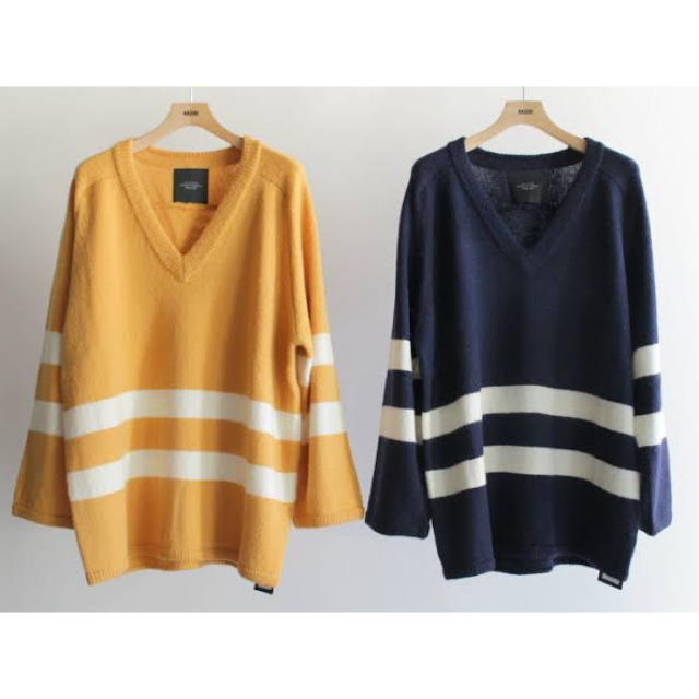 UNUSED(アンユーズド)のUNUSED 16aw v-neck ラインニット yoke sunsea メンズのトップス(ニット/セーター)の商品写真