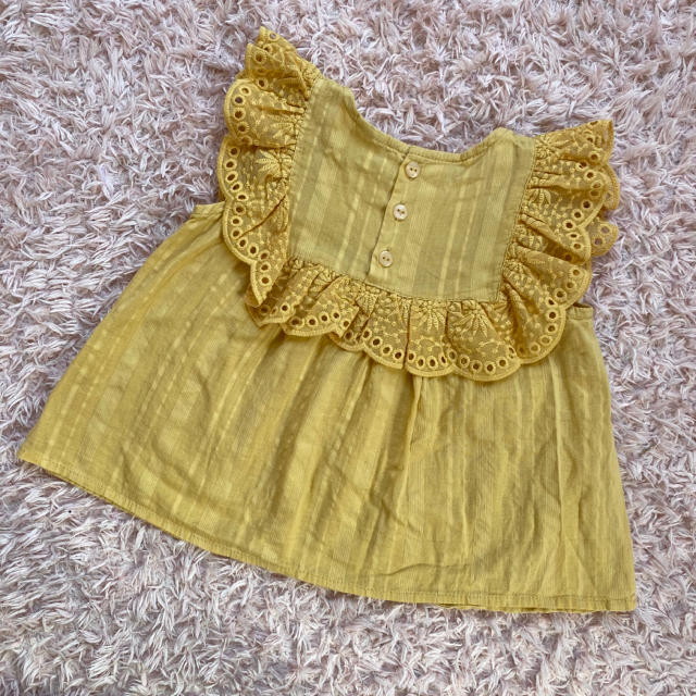 petit main(プティマイン)のプティマイン 110 フリルトップス キッズ/ベビー/マタニティのキッズ服女の子用(90cm~)(Tシャツ/カットソー)の商品写真