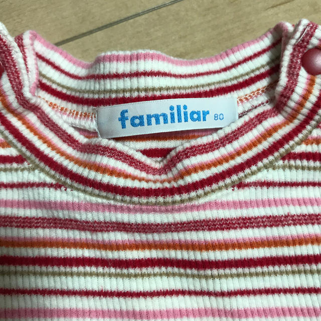 familiar(ファミリア)のファミリア  長袖トップス　可愛いボーダー80サイズ キッズ/ベビー/マタニティのベビー服(~85cm)(シャツ/カットソー)の商品写真