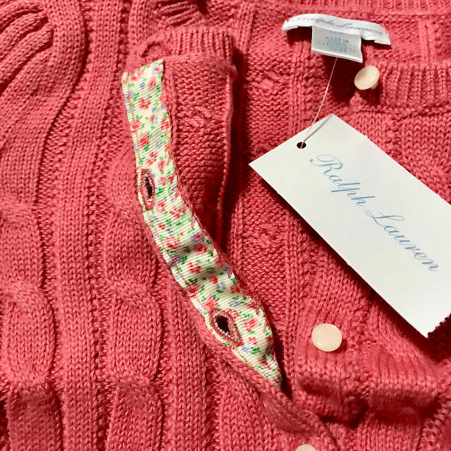 Ralph Lauren(ラルフローレン)の新品 12M 80 ラルフローレンケーブルペプラム カーディガン キッズ/ベビー/マタニティのベビー服(~85cm)(カーディガン/ボレロ)の商品写真