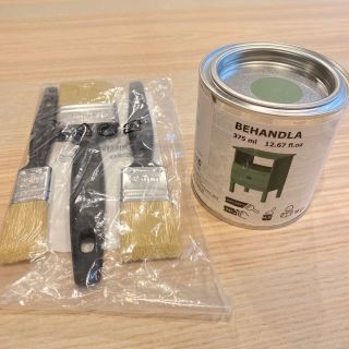 イケア(IKEA)の【IKEA】【DIY】木製品用のペンキ(グレージング)＋ハケ3本　セット(その他)