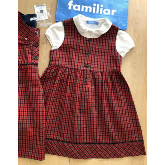 familiar(ファミリア)のfamiliar 定番 ファミリアチェック ジャンパースカート♡90cm キッズ/ベビー/マタニティのキッズ服女の子用(90cm~)(ワンピース)の商品写真