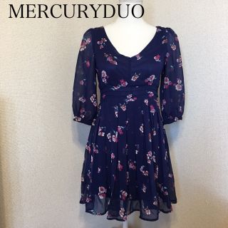 マーキュリーデュオ(MERCURYDUO)の❤︎MERCURYDUO❤︎花柄 シフォン プリーツワンピース(ミニワンピース)