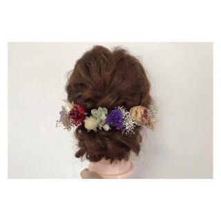 ヘアアクセサリー  髪飾り　ドライフラワー（aikooo723）(ヘアアクセサリー)