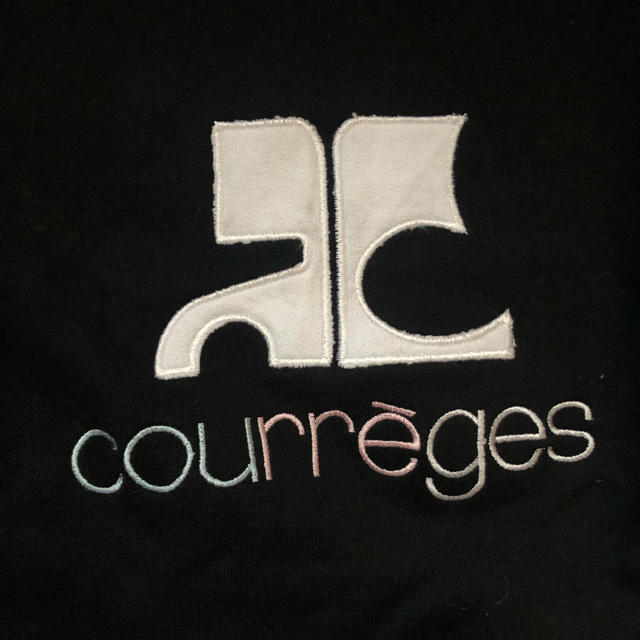 Courreges クレージュ　ロゴ　黒　ブラック　トレーナー　スウェット　美品