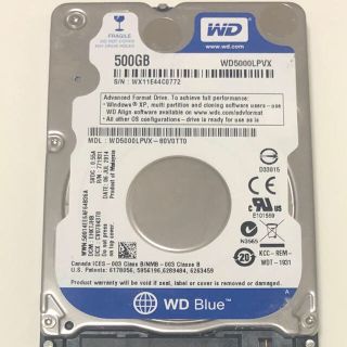  2.5HDD WD SATA 500GB WD5000LPVX　厚さ７mm(PC周辺機器)