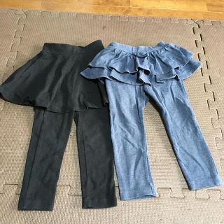 ユニクロ(UNIQLO)のスカッツ 2枚セット 黒 95 ネイビー 90(パンツ/スパッツ)