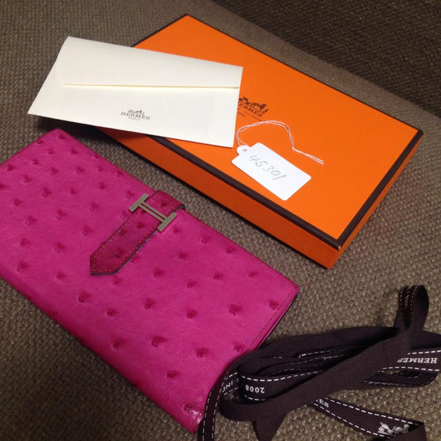 完売】 Hermes - エルメス ベアンスフレ オーストリッチ 財布