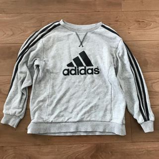 アディダス(adidas)の【ご専用】adidasアディダス★ロゴ＆ライン入りスウェットトレーナー★グレー(Tシャツ/カットソー)