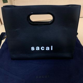 サカイ(sacai)の【極美品】sacai 19SS ロゴ　レザー　ハンドバッグ　トート　サカイ(ハンドバッグ)