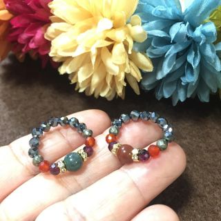 【温活リング】ブラッドストーン、ガーネット、レッドアゲート、テラヘルツのリング(リング)