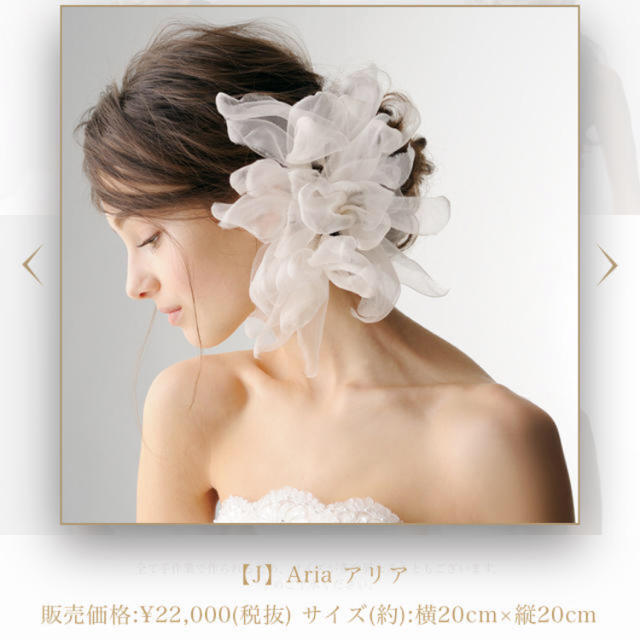 Vera Wang(ヴェラウォン)のaria  ヘッドドレス シフォン  タカミブライダル  ハンドメイドのウェディング(ヘッドドレス/ドレス)の商品写真
