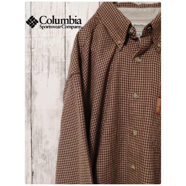 Columbia(コロンビア)の【 コロンビア 】 ブラウン 千鳥格子 BDシャツ メンズのトップス(シャツ)の商品写真