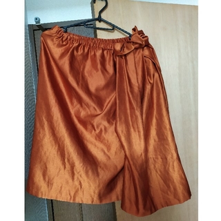 ランバン(LANVIN)のソラマメ330様専用　Lanvin スカート　オレンジ 茶色 M(ひざ丈スカート)