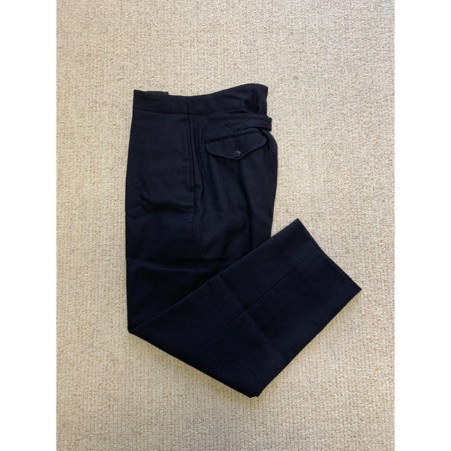 【新品】19aw comoli ウールサージバックストラップパンツ ネイビー