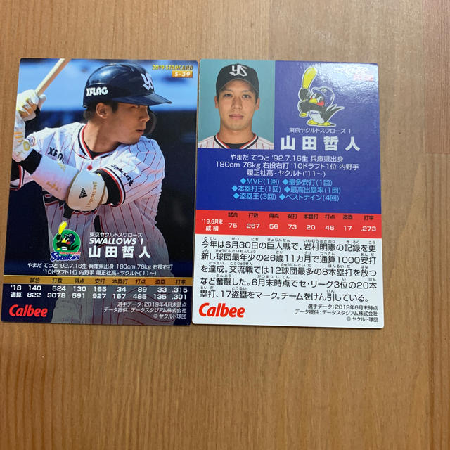 東京ヤクルトスワローズ(トウキョウヤクルトスワローズ)のプロ野球チップス 山田哲人カード エンタメ/ホビーのタレントグッズ(スポーツ選手)の商品写真