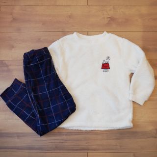 ユニクロ(UNIQLO)のサイズ120☆パジャマ☆スヌーピー☆モコモコ☆フリース(パジャマ)