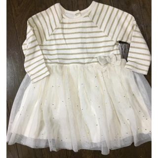 プチバトー(PETIT BATEAU)のプチバトー チュールスカートワンピース12ヵ月/74cm(ワンピース)