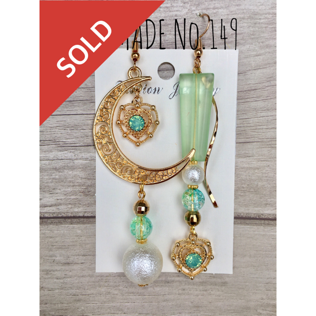 ハンドメイドピアス アシメピアス イヤリング ノンホールピアス No.149