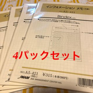 ニホンノウリツキョウカイ(日本能率協会)のシステム手帳リフィルA5インフォメーションメモ(方眼) No.A5-421(ノート/メモ帳/ふせん)