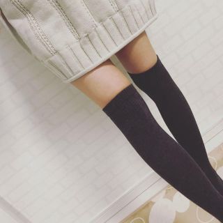 ザラ(ZARA)のZARA   ニーハイブーツ   グレー(ブーツ)