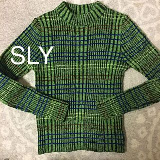 スライ(SLY)のSLY クルーネックニット チェック(ニット/セーター)