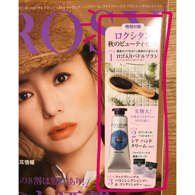 L'OCCITANE(ロクシタン)の&ROSY アンドロージー 12月号付録 ロクシタンビューティセット　未開封 コスメ/美容のヘアケア/スタイリング(ヘアブラシ/クシ)の商品写真