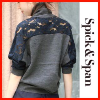 スピックアンドスパン(Spick & Span)の【スピック&スパン】美品 レクラ ハイネック レースコンビニット    (ニット/セーター)