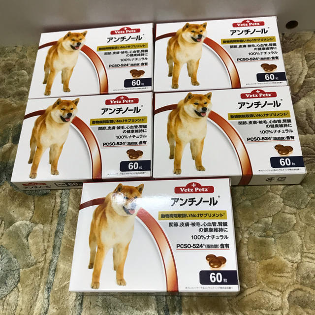 犬用サプリメント アンチノール 60カプセル入り 5箱 トートバッグ付きの通販 by サンタバーバラ's shop｜ラクマ