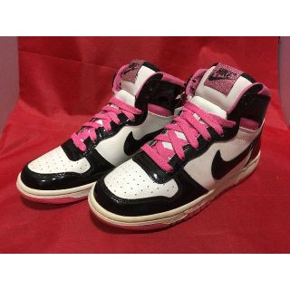 ナイキ(NIKE)の★新品希少レア!ナイキ ビッグナイキ 白/ピンク/黒 エナメル ハイカット⑨★(スニーカー)