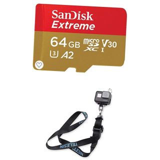 ゴープロ(GoPro)のmicro SD 64GBとネックストラップ(その他)