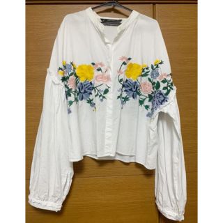 ザラ(ZARA)のZARA 刺繍シャツ(シャツ/ブラウス(長袖/七分))