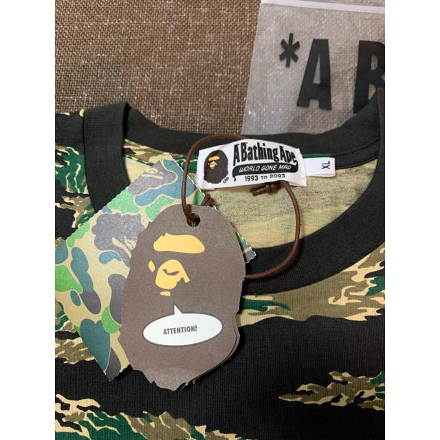 A BATHING APE(アベイシングエイプ)のBAPE Tiger Camo College L/S Tee Green メンズのトップス(Tシャツ/カットソー(七分/長袖))の商品写真