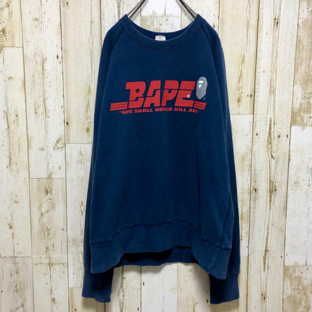 アベイシングエイプ　A BATHING APE ビッグロゴ　ラグラン　スウェット 1