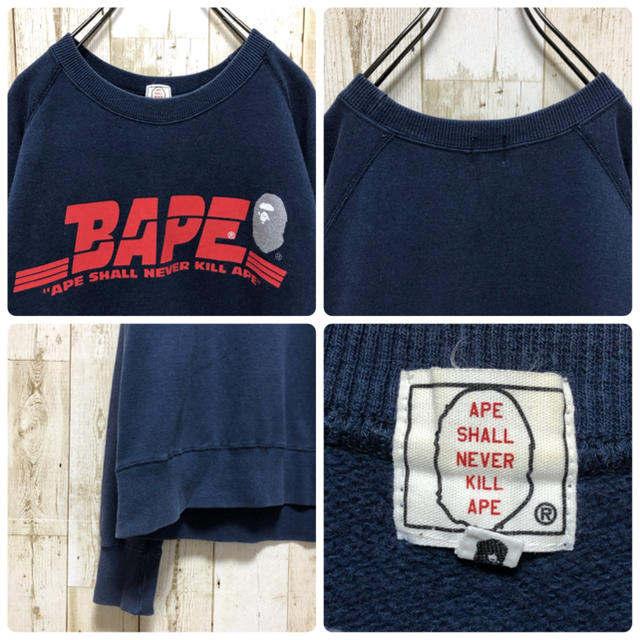 アベイシングエイプ　A BATHING APE ビッグロゴ　ラグラン　スウェット 3