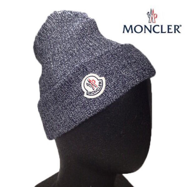 MONCLER - モンクレールニット帽メランジネイビーの通販 by とらshop｜モンクレールならラクマ