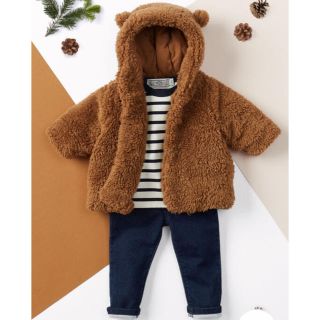 プチバトー(PETIT BATEAU)の【リラン様 ご専用】プチバトー 19AW 耳付きファージャケット 36m(コート)