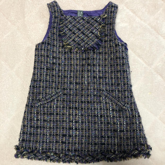 ZARA KIDS(ザラキッズ)の♡ zarakids ツイード　ワンピース　100 ♡ キッズ/ベビー/マタニティのキッズ服女の子用(90cm~)(ワンピース)の商品写真