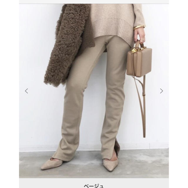 L'Appartement DEUXIEME CLASSE(アパルトモンドゥーズィエムクラス)のアパルトモン  Wool Zip Leggings ベージュ レディースのレッグウェア(レギンス/スパッツ)の商品写真