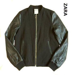 ザラ(ZARA)の美品　ZARA　コンビ　ブルゾン　4150　スタジャン　フェイクレザー　ドッキン(スタジャン)