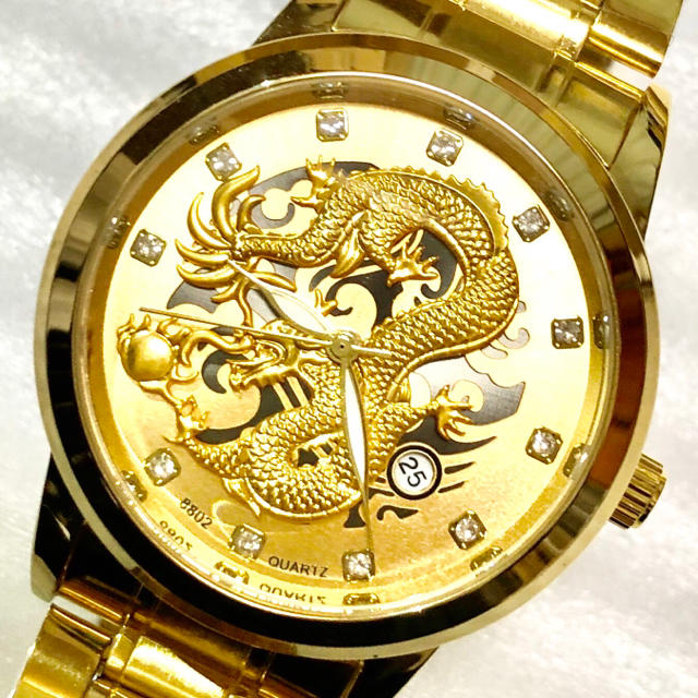 ドラゴン ゴールド 腕時計ドラゴン 金 龍 竜 メンズの時計(腕時計(アナログ))の商品写真